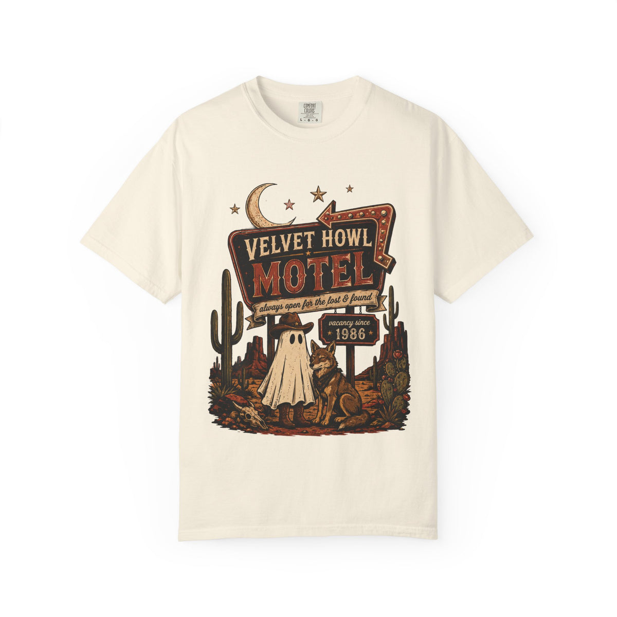 Velvet Howl Motel T-Shirt — Retro Desert Ghost Graphic Tee