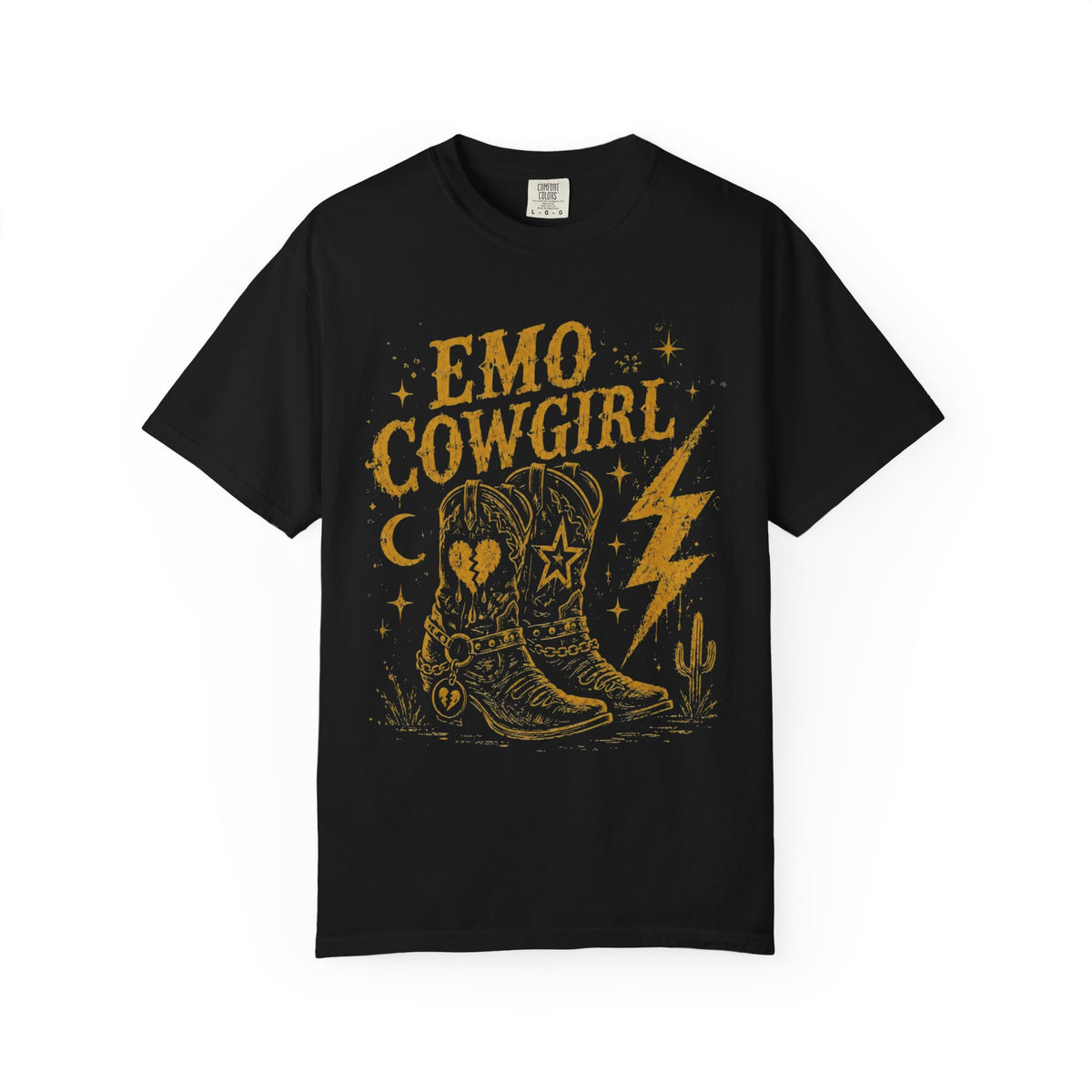 Emo Cowgirl T-Shirt — Retro Western Boot Graphic Tee