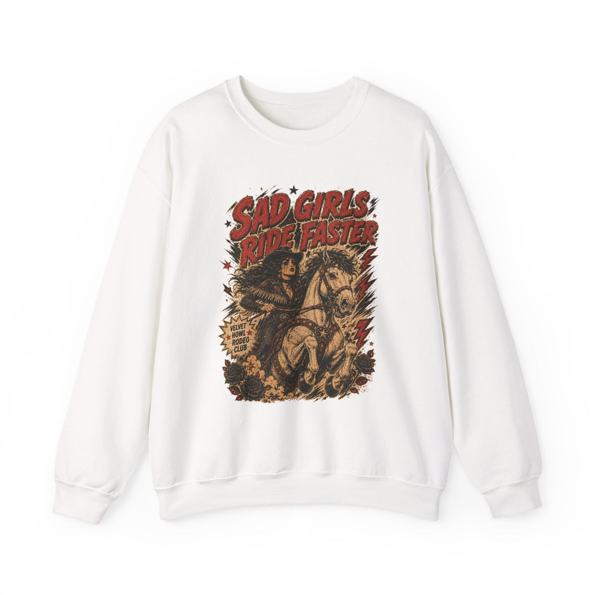 Sad Girls Ride Faster Crewneck Sweatshirt
