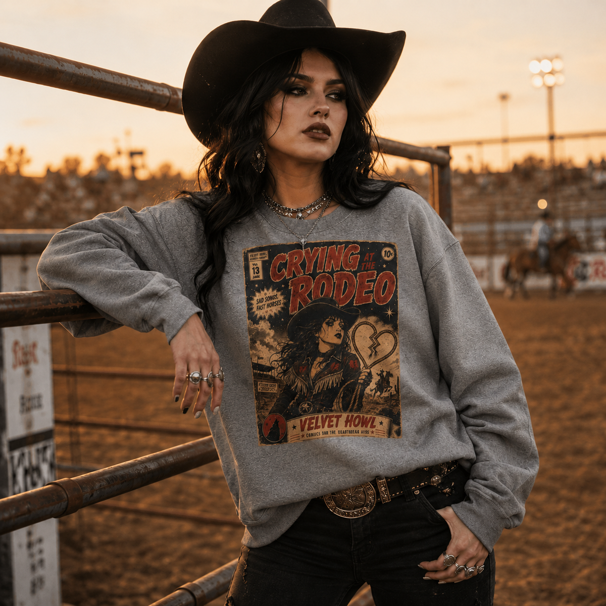 Crying at the Rodeo Crewneck Sweatshirt