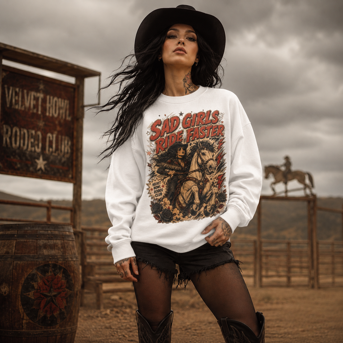 Sad Girls Ride Faster Crewneck Sweatshirt