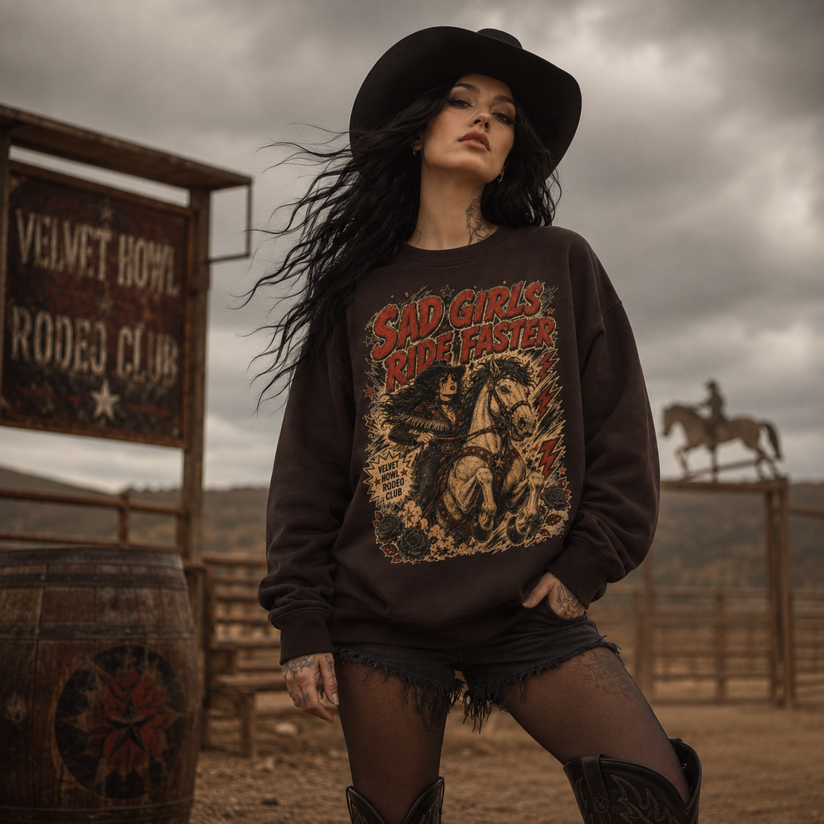 Sad Girls Ride Faster Crewneck Sweatshirt