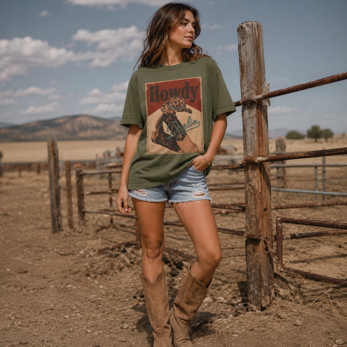 Howdy Darlin' Vintage Cowgirl T-Shirt