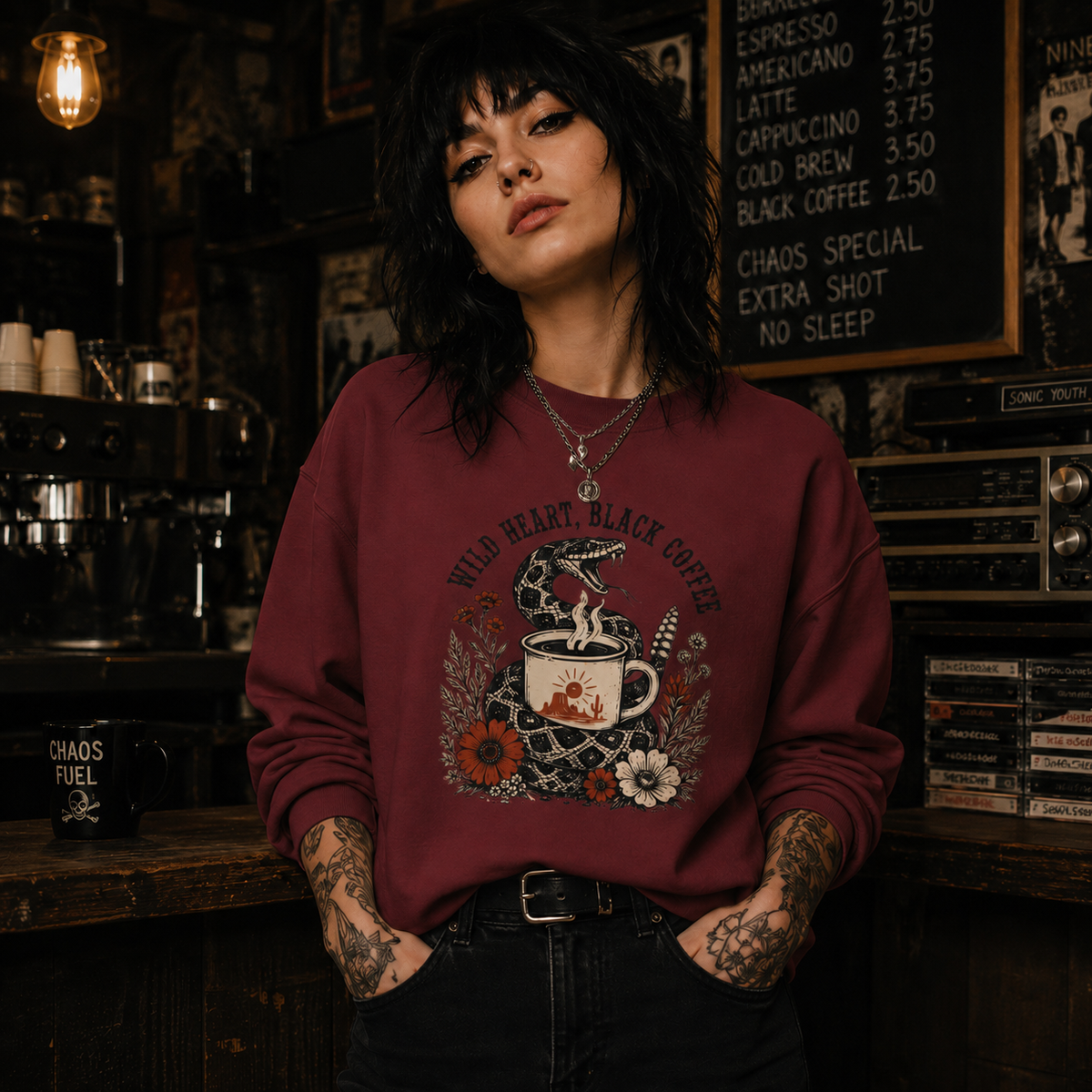 Wild Heart, Black Coffee Sweatshirt