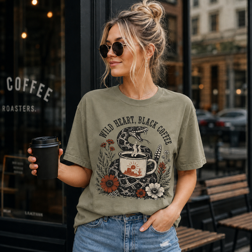 "Wild Heart, Black Coffee" T-Shirt