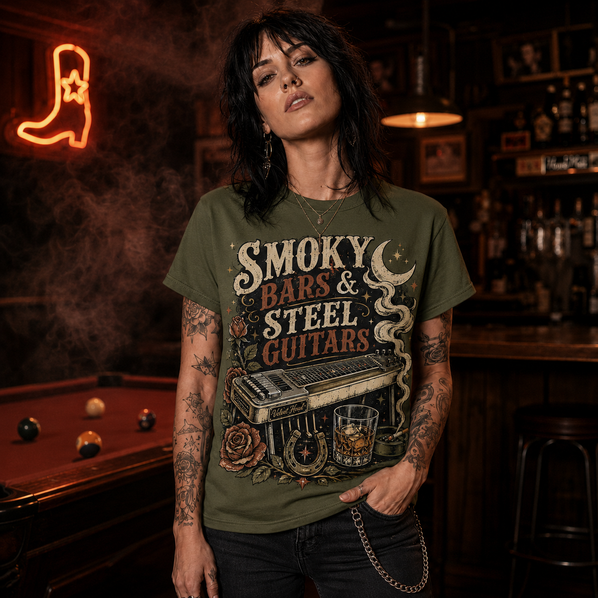 Smoky Bars & Steel Guitars T-Shirt