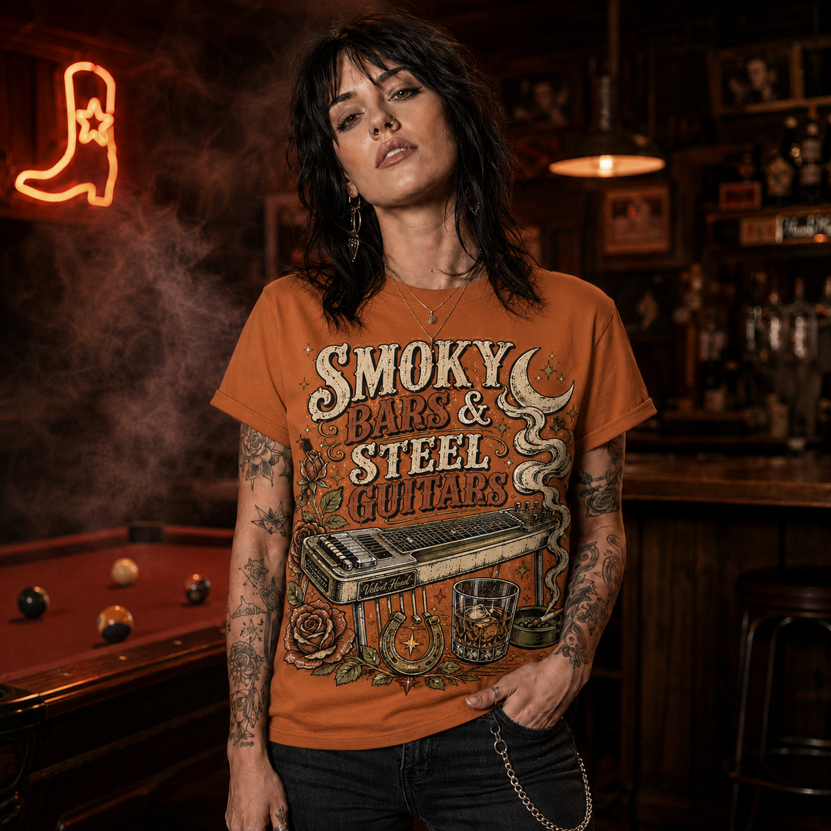Smoky Bars & Steel Guitars T-Shirt